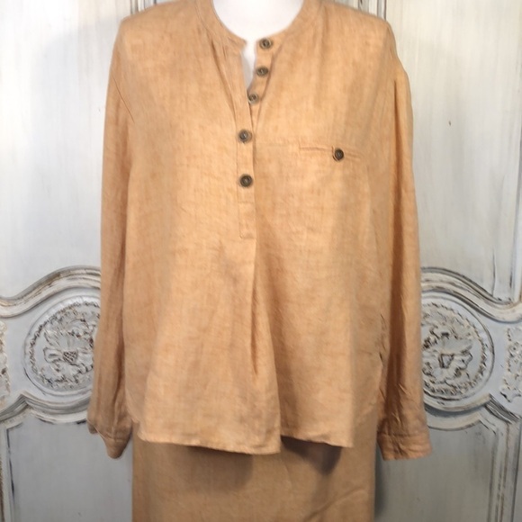 David Dart Collection 100% Pumpkin Latte Color Two Piece Top and Maxi Skirt Set - Picture 6 of 17